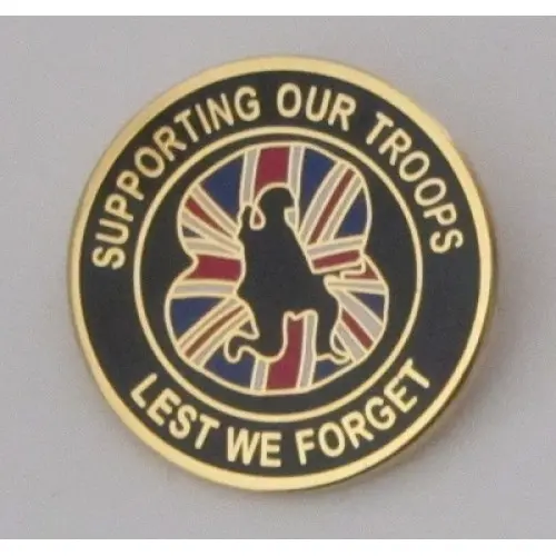 Support Our Troops Enamel Pin Union Poppy